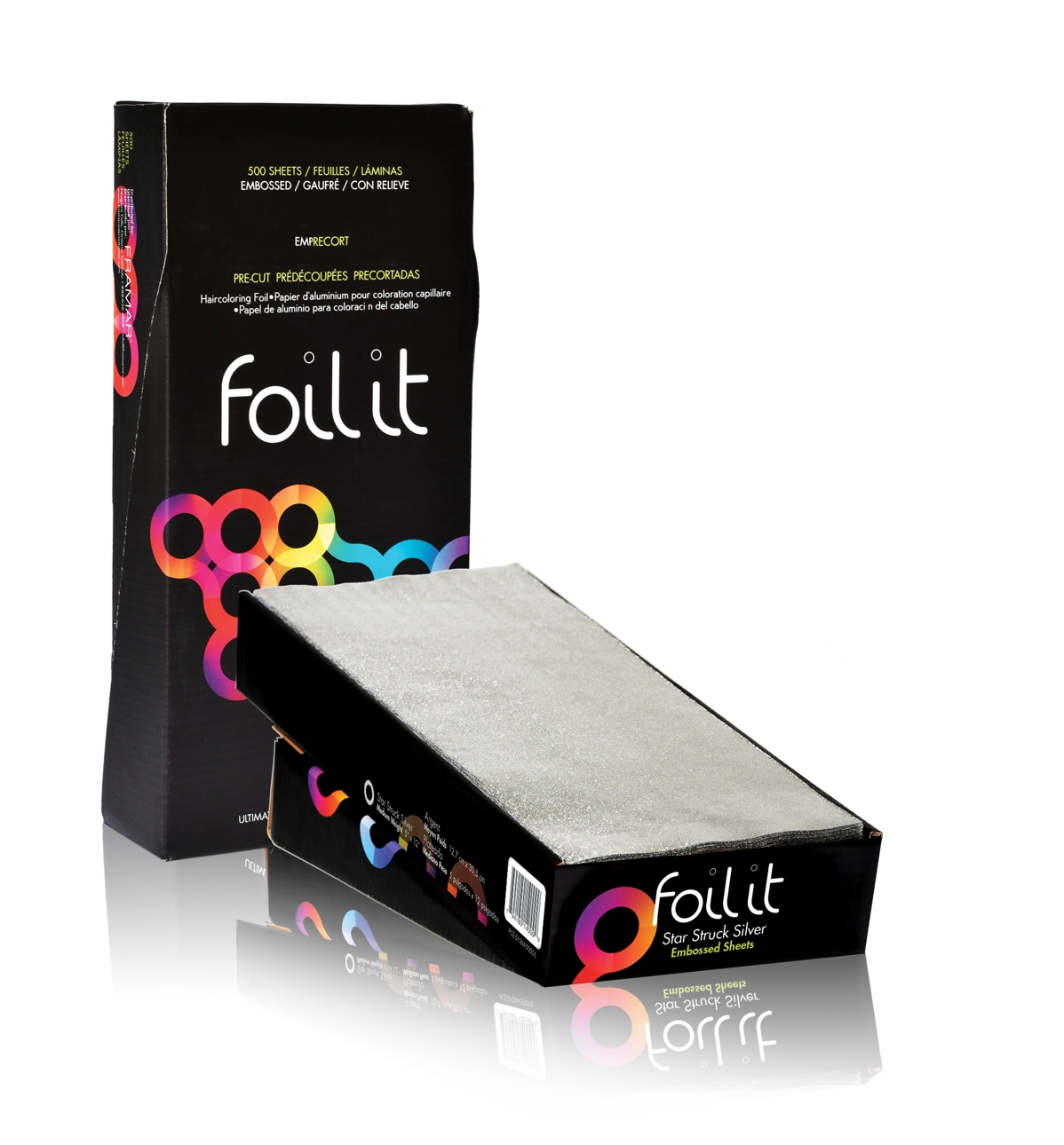Framar Melírfólia lap dombornyomott 500 db összesen 152,5 m (5x12 Pre-Cut Embossed Medium Struck Silver 500 Sheets) (SKU:14009) főképe